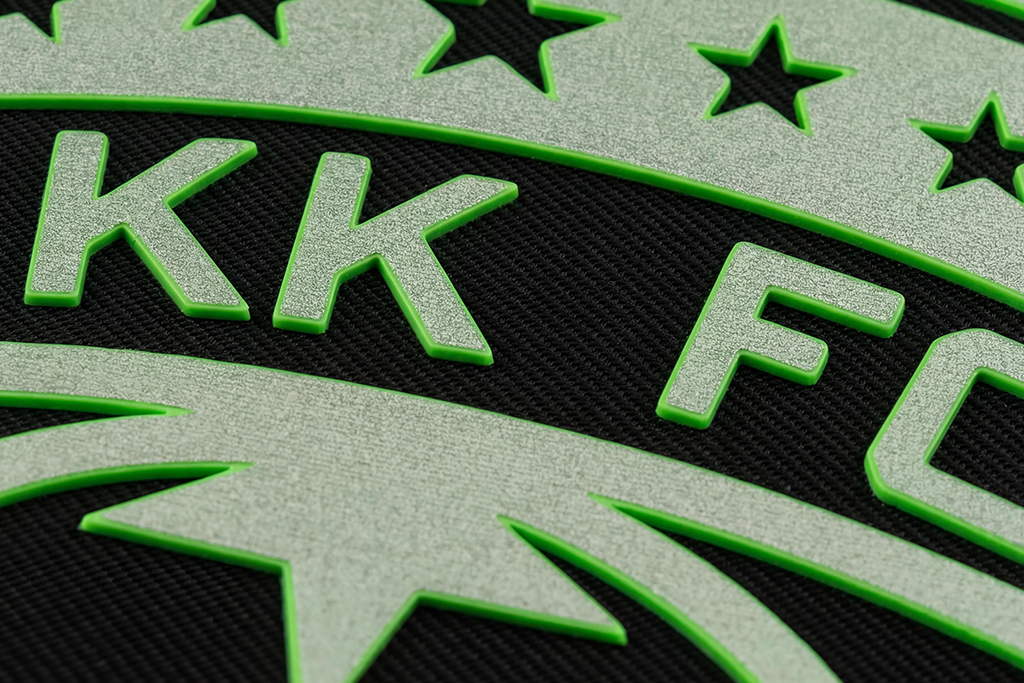 Twill + Silicone + Metallic Silver Detail